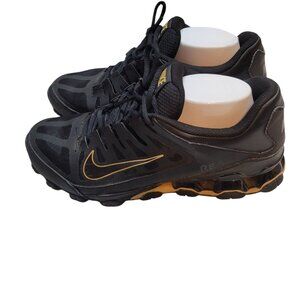 Nike Reax 8 TR Mesh Men Shoes Athletic Sneaker Black Gold Trainers Size 10.5